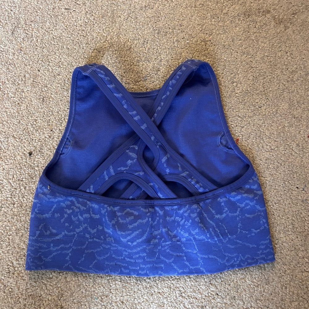 Blue Gymshark Sports Bra with Crisscross Back